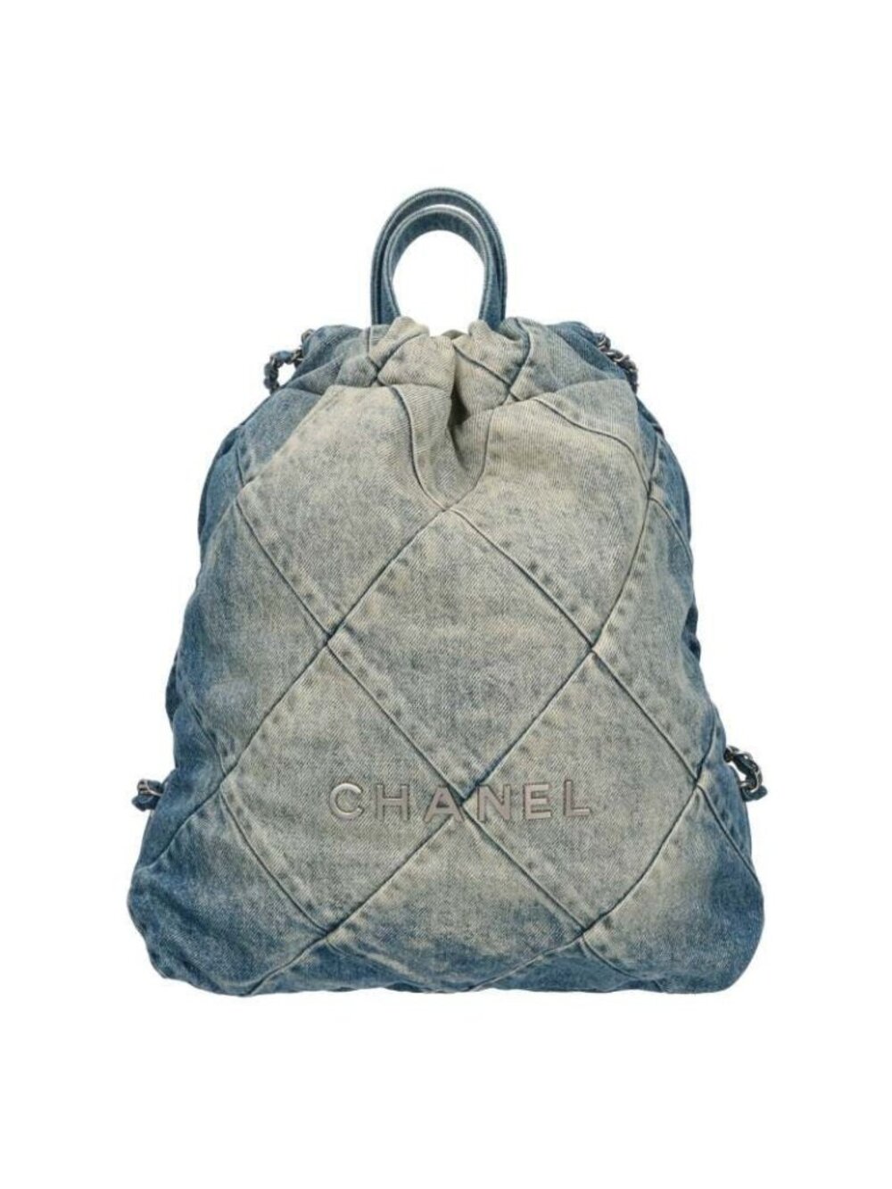 Chanel 22 Denim Chain Backpack
